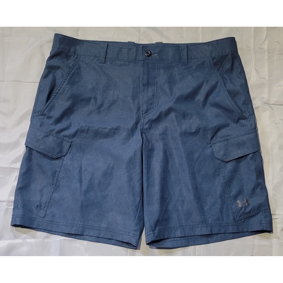 Under Armour Mens 42 Heat Gear Loose Fit Mid Rise Blue Golf‎ Shorts EUC - Picture 1 of 11